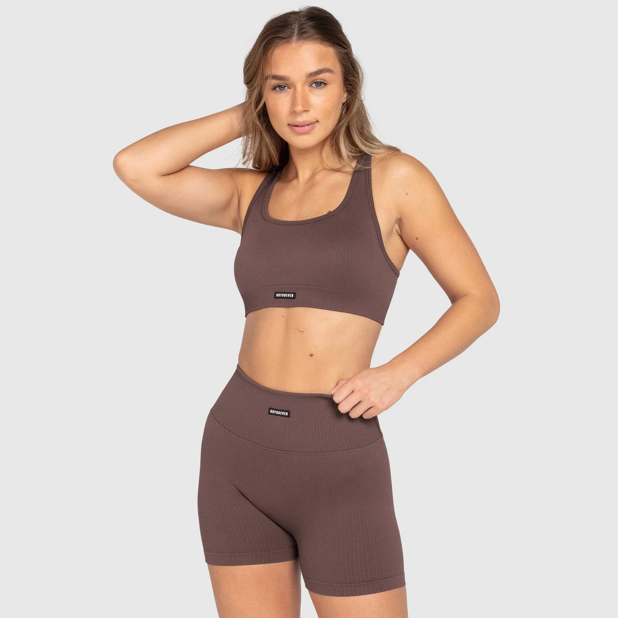 Ribbed Seamless Crop - Espresso Brown