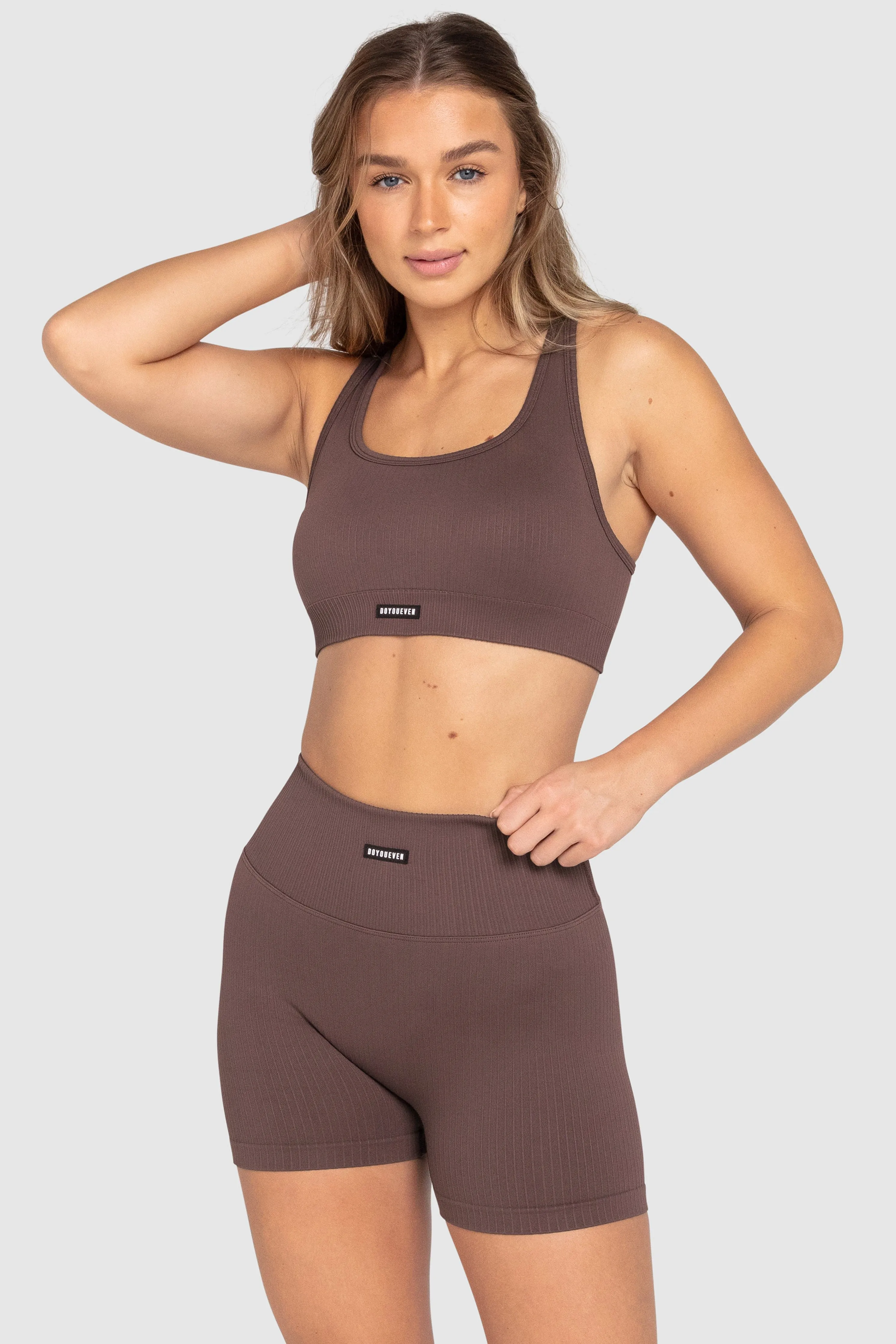 Ribbed Seamless Crop - Espresso Brown