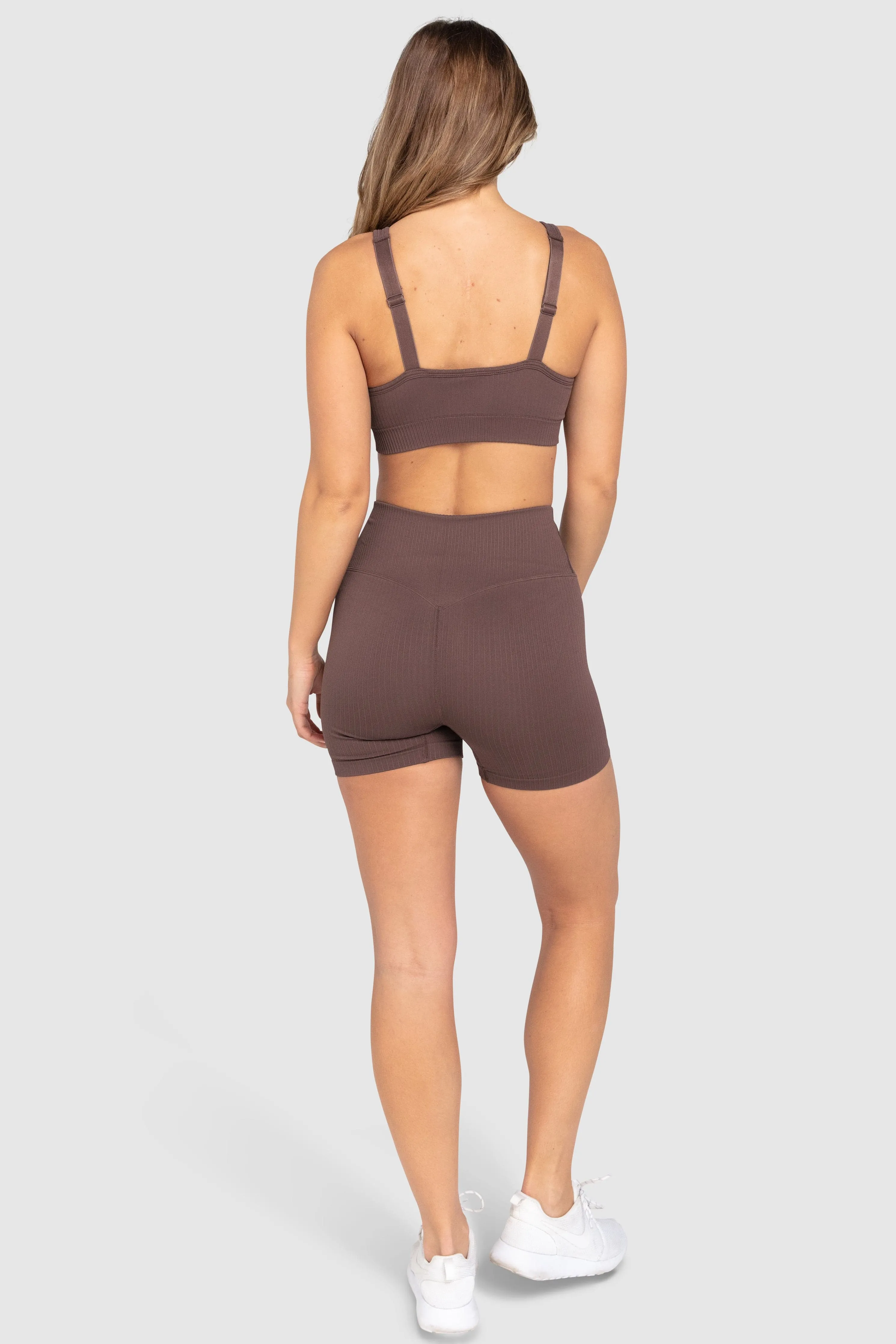 Ribbed Seamless Crop - Espresso Brown