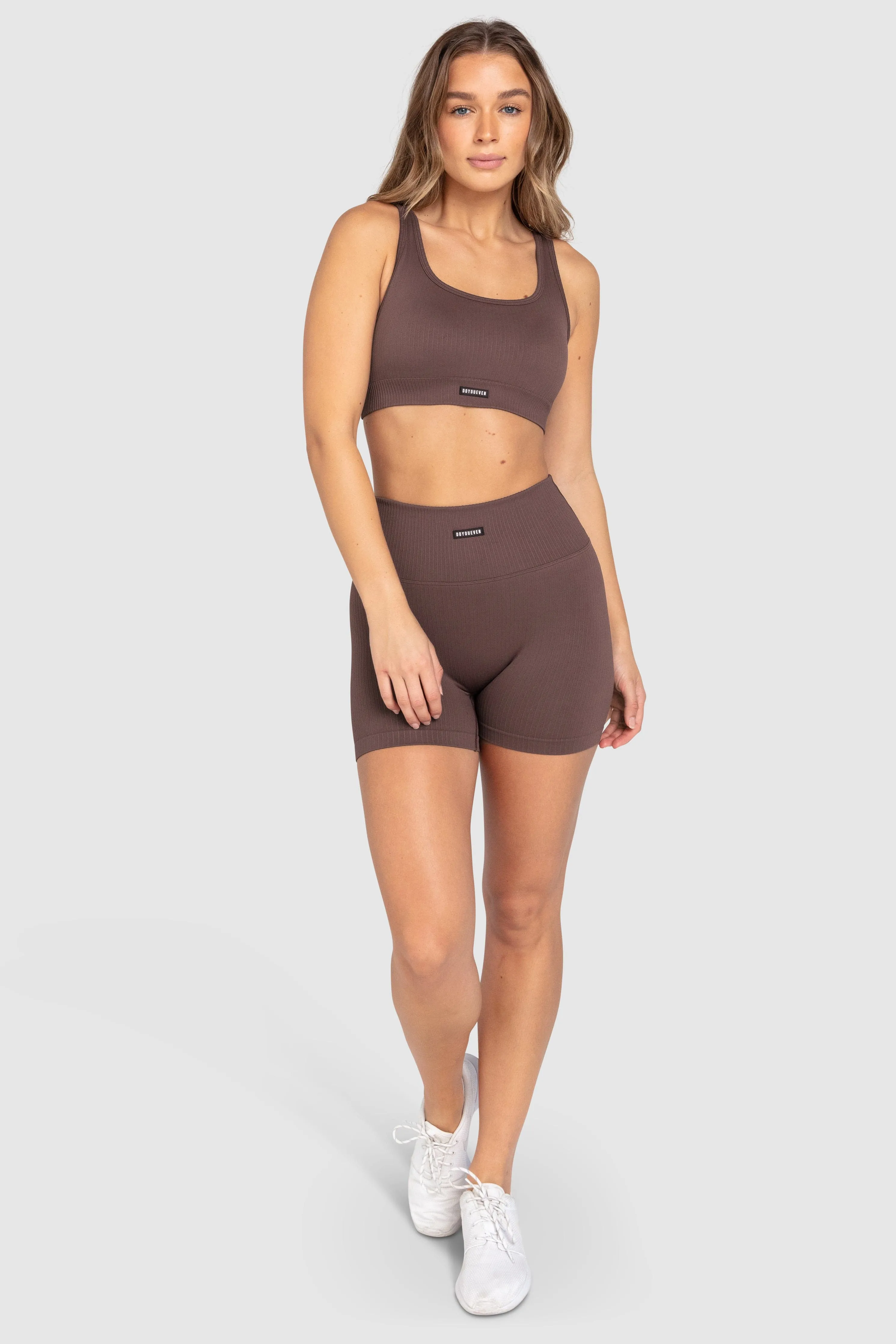 Ribbed Seamless Crop - Espresso Brown