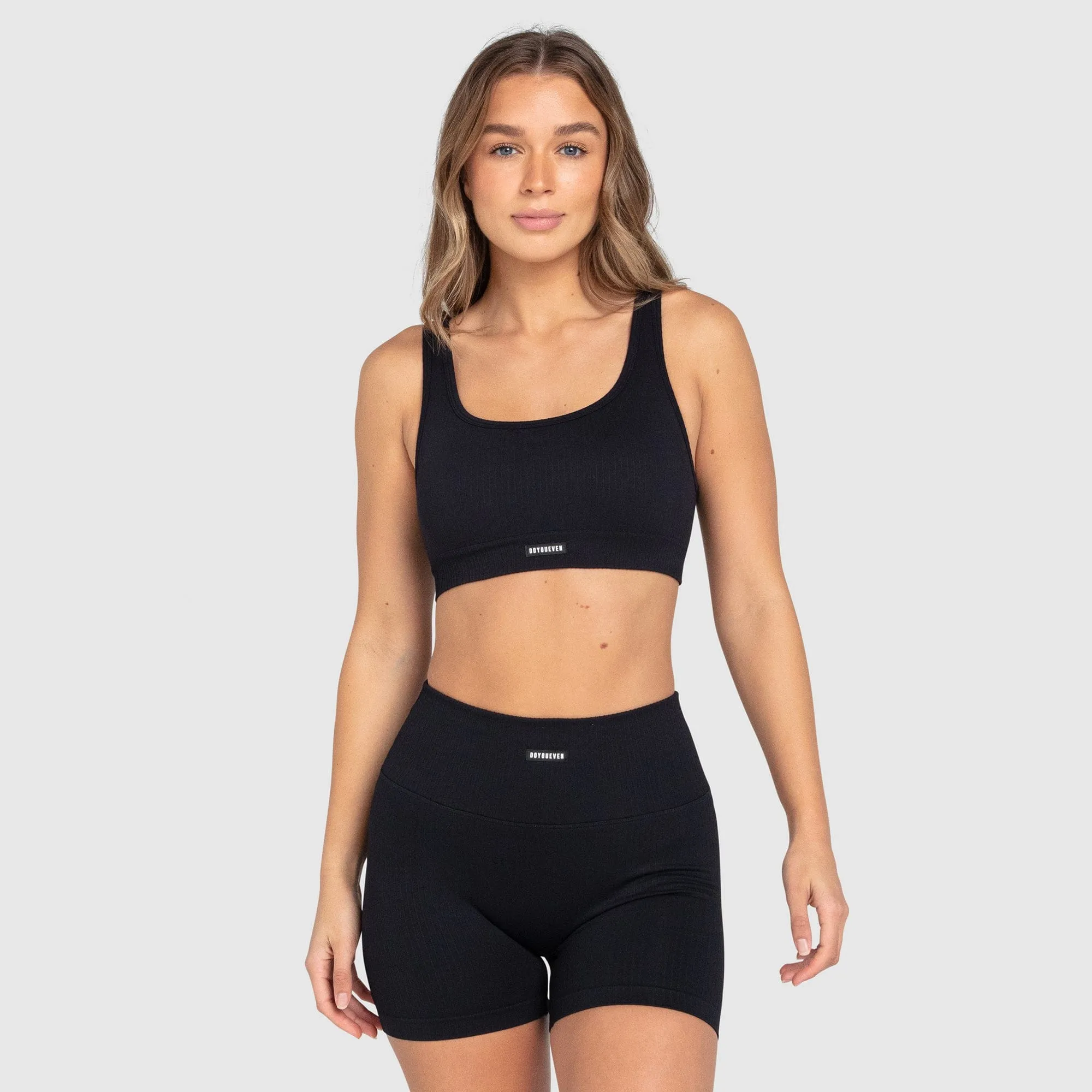 Ribbed Seamless Crop - Midnight Black