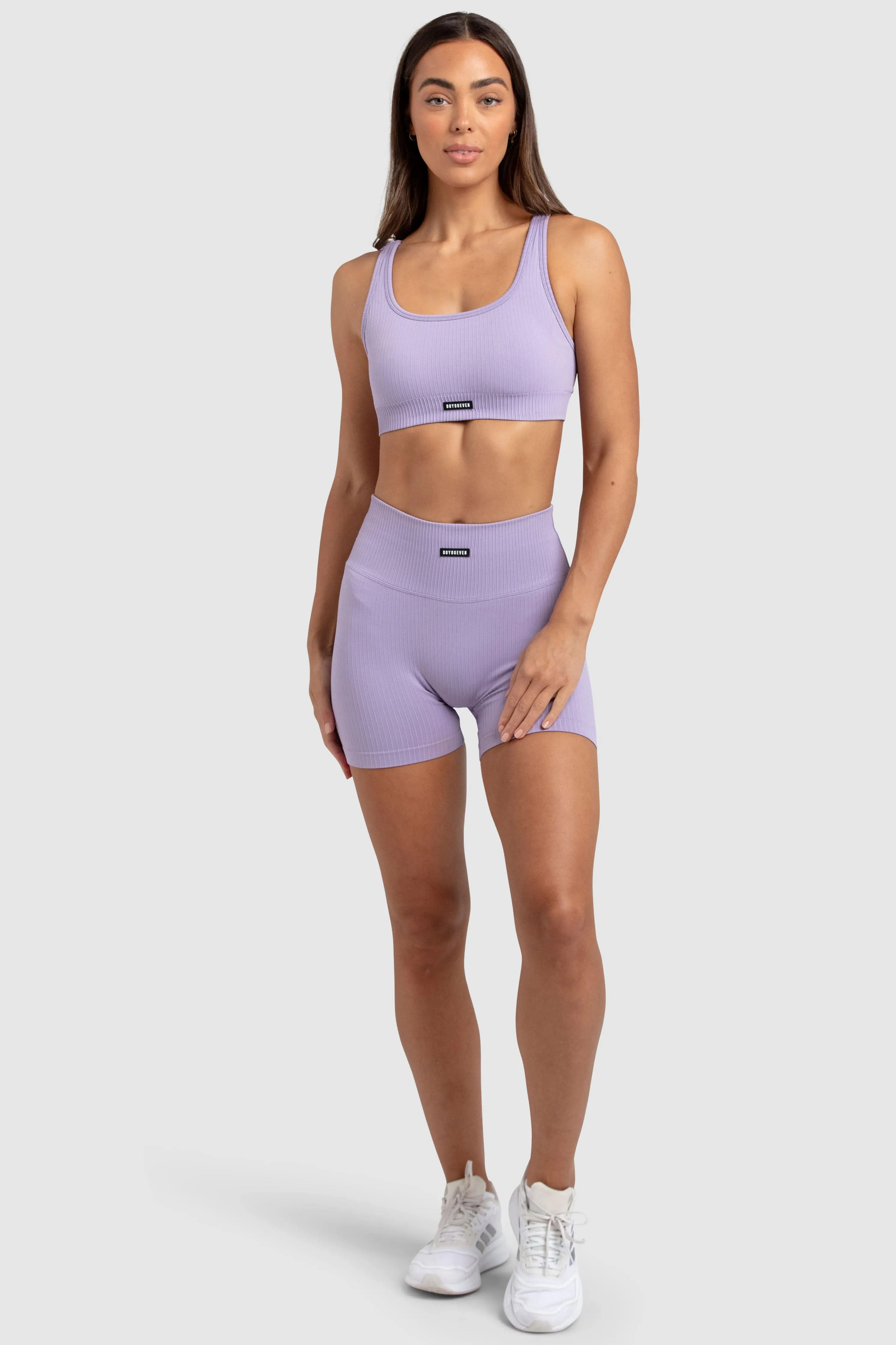 Ribbed Seamless Crop - Soft Purple