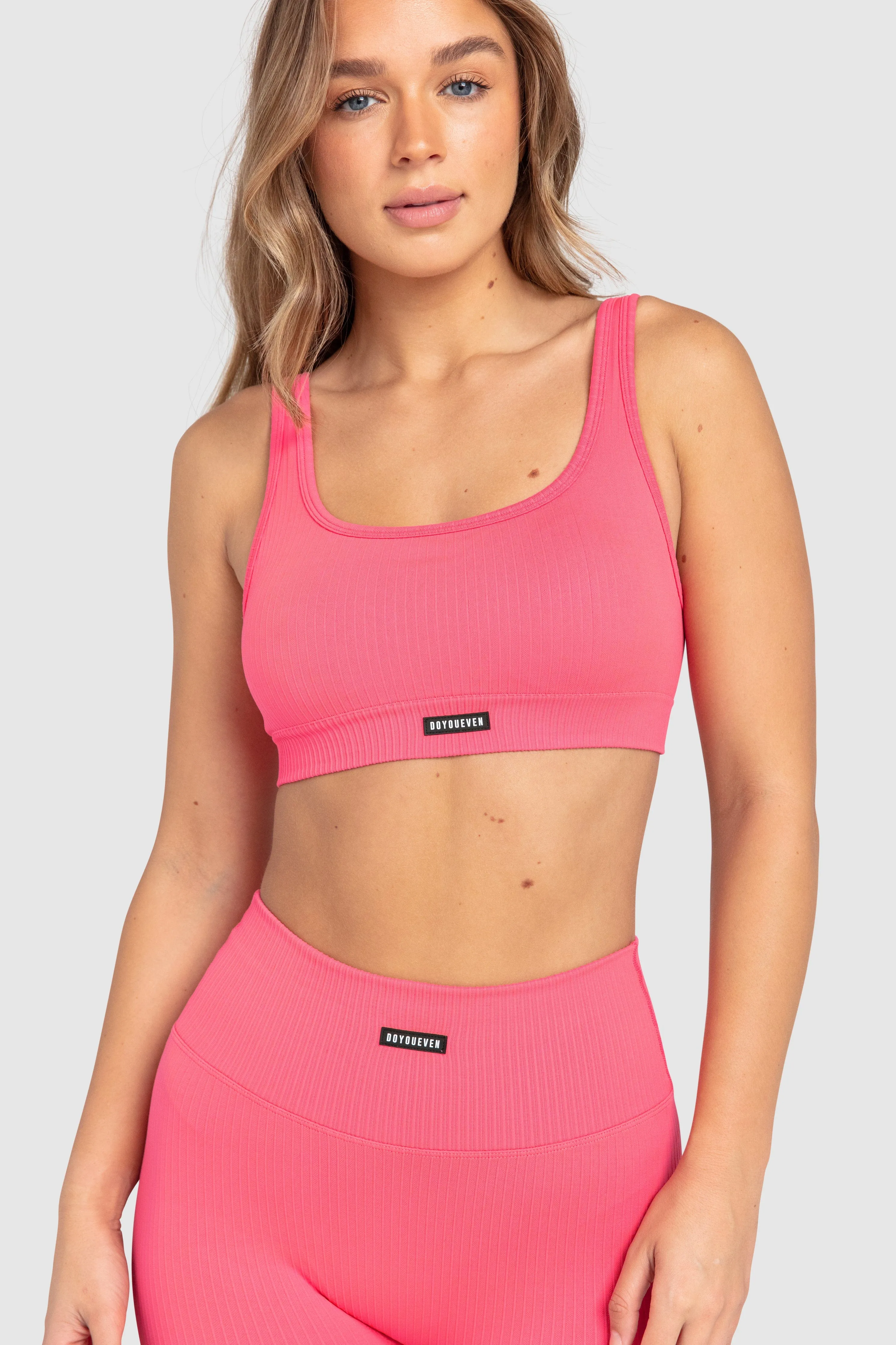 Ribbed Seamless Crop - Watermelon Pink