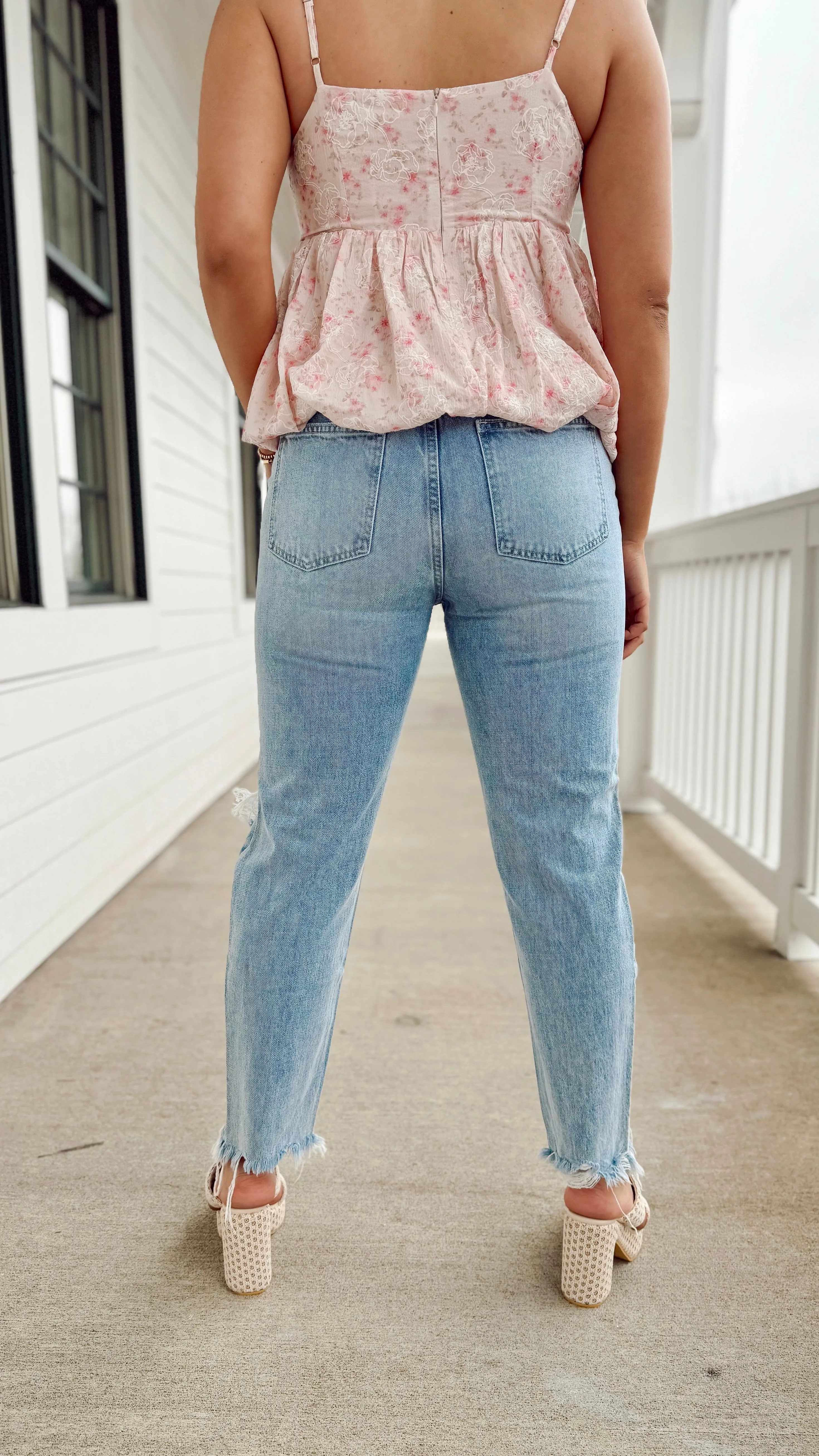 River Straight Distressed Jeans