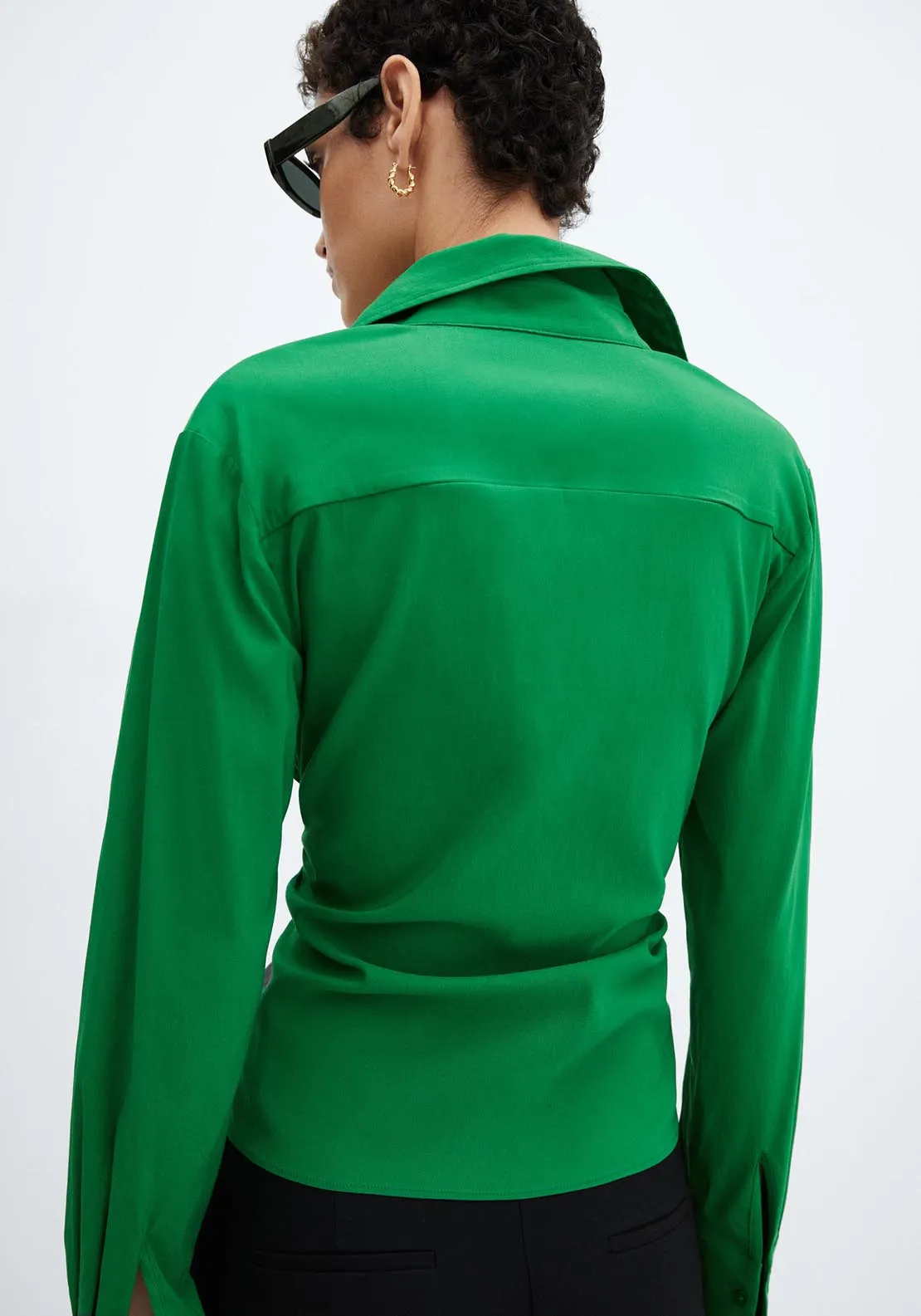 Slim-fit velvet jacket - Green