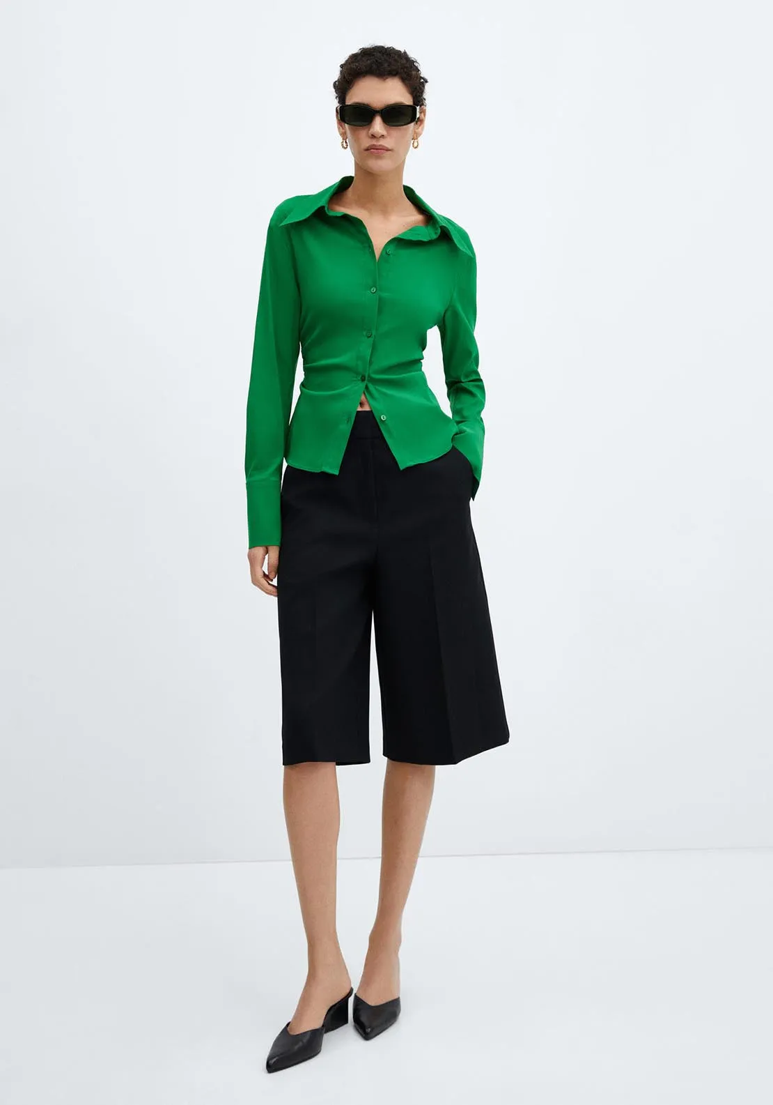 Slim-fit velvet jacket - Green