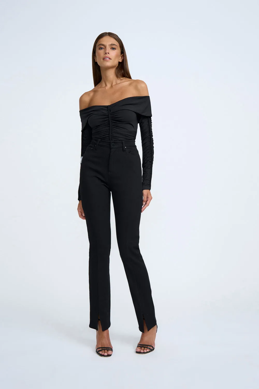 Twist Split Skinny Jean | Final Sale - Black