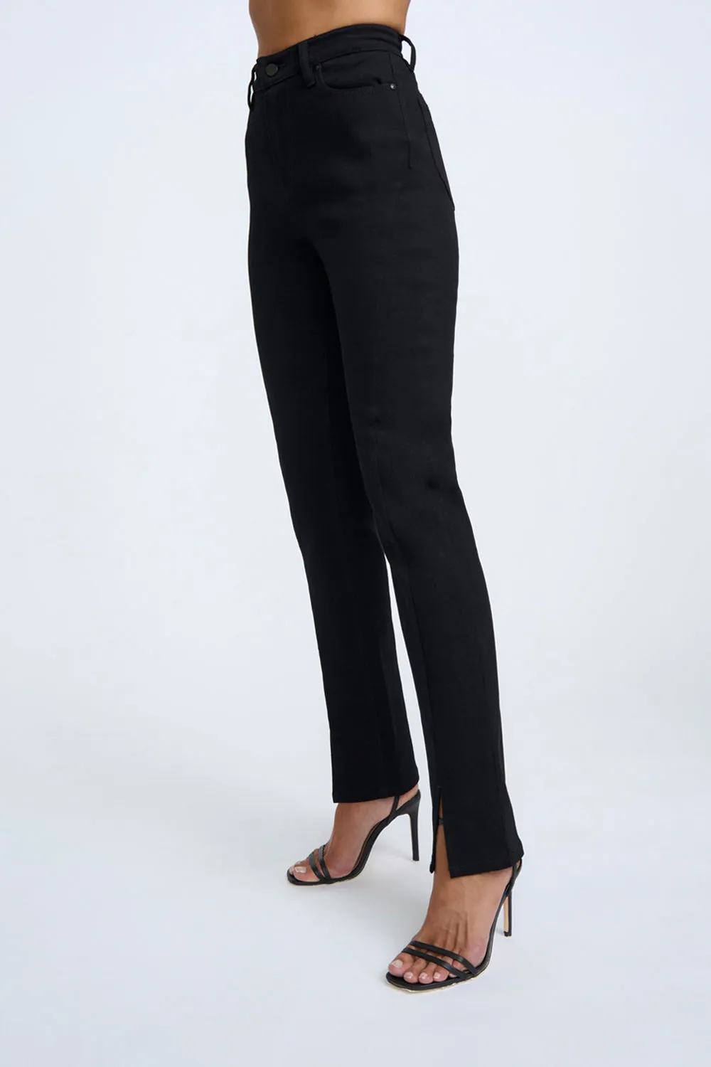 Twist Split Skinny Jean | Final Sale - Black