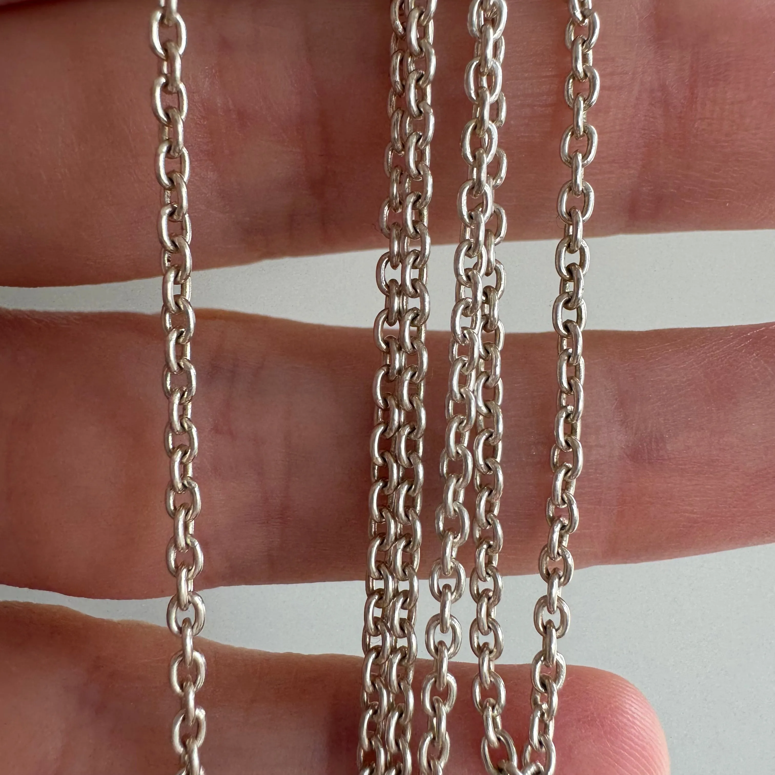 V I N T A G E // perfect cable / sterling silver dainty sturdy cable chain necklace / 20