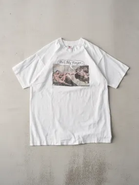 Vintage '93 White Pull My Finger Single Stitch Tee (L)