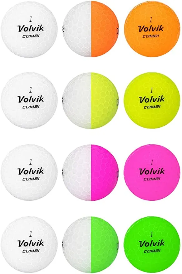 Volvik Crystal Combi Split Colored Golf Balls